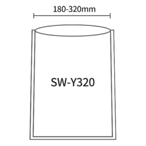SW-Y320 bag width range: 180–320 mm for bulk and family-size bags