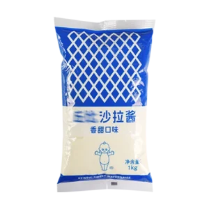 1 kg mayonnaise pouch in 3-side seal format — suitable for SW-420F liquid packing machine
