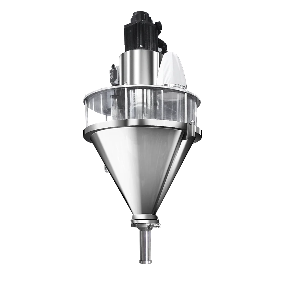 Stainless steel vertical auger screw filler for precise powder dosing in collar type VFFS machine