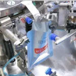 Liquid filling nozzle close-up
