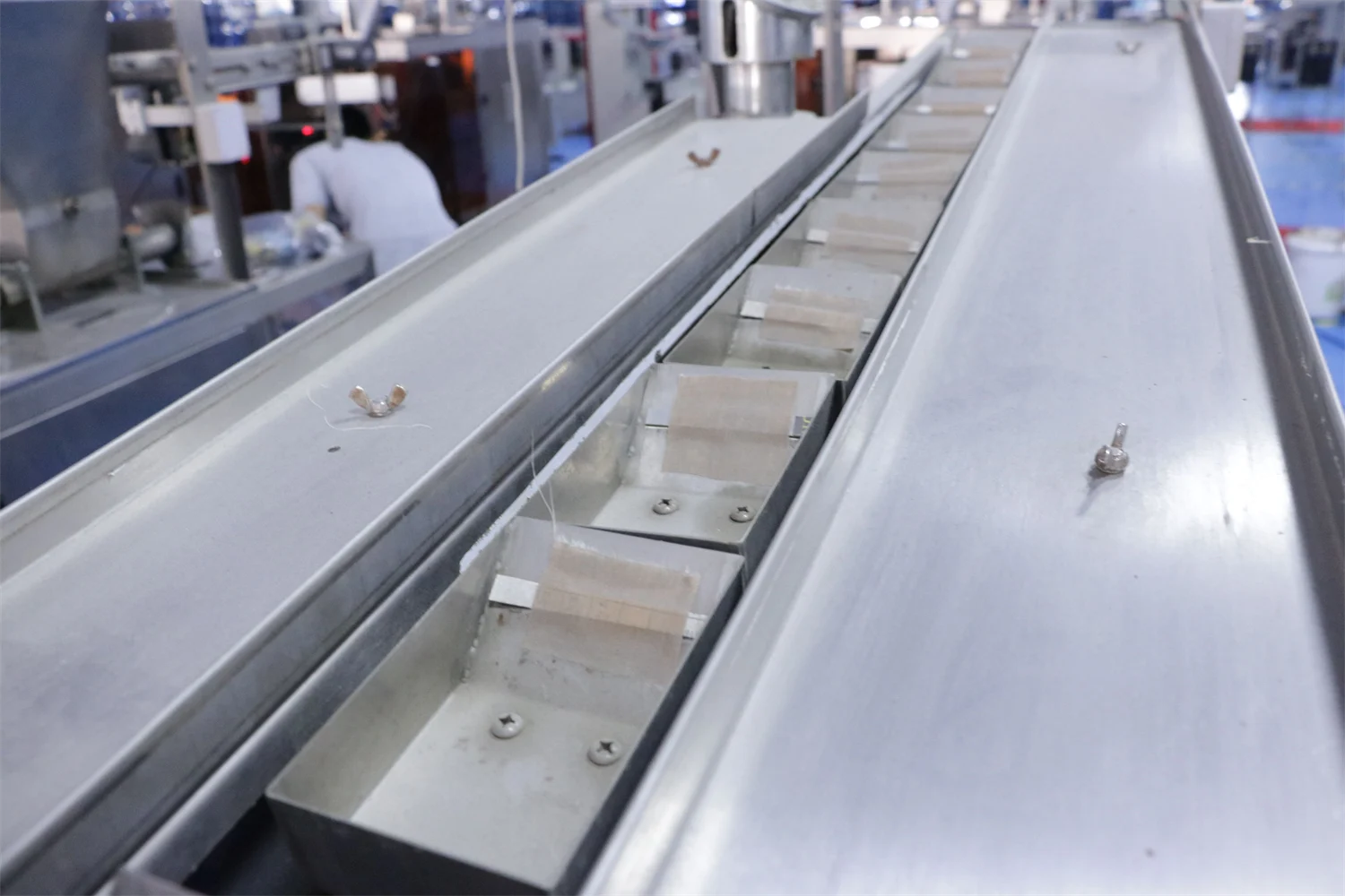 Chain bucket conveyor for feeding powder to the SW-B10 hopper