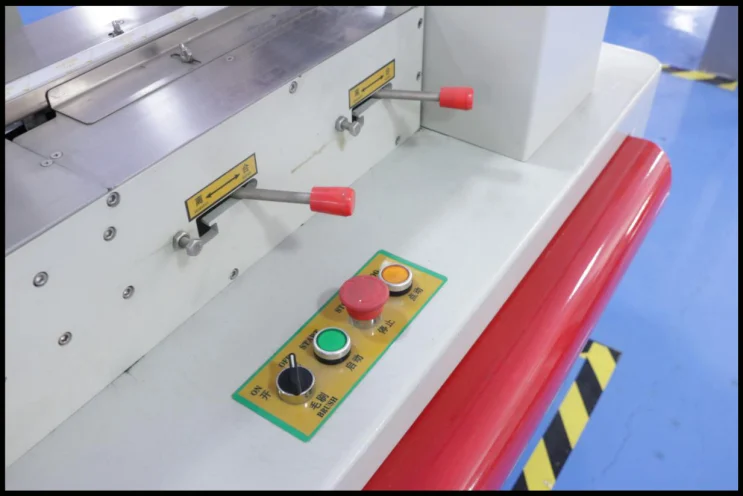 SW-1000B control button panel showing start, jog, emergency stop, and brush control switches